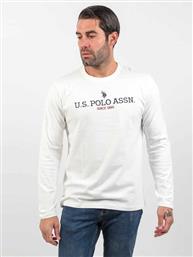 . ΑΝΔΡΙΚΟ T-SHIRT ΜΑΚΡΥΜΑΝΙΚΟ JOEL 168 66772 52956-101 ΛΕΥΚΟ US POLO ASSN