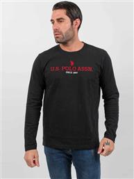 . ΑΝΔΡΙΚΟ T-SHIRT ΜΑΚΡΥΜΑΝΙΚΟ JOEL 168 66772 52956-199 ΜΑΥΡΗ US POLO ASSN