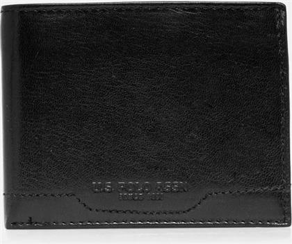 ΔΕΡΜΑΤΙΝΟ ΠΟΡΤΟΦΟΛΙ STI.H WALLET ΧΡΩΜΑ: ΜΑΥΡΟ, AIUS82353MHA US POLO ASSN