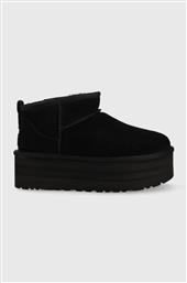 ΜΠΟΤΕΣ ΣΟΥΕΤ W CLASSIC ULTRA MINI PLATFORM ΧΡΩΜΑ: ΜΑΥΡΟ F31135092.BLK UGG