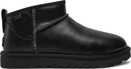 ΜΠΟΤΕΣ ΧΙΟΝΙΟΥ W CLASSIC ULTRA MINI LTHR REGEN 1163490 ΜΑΥΡΟ UGG