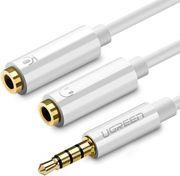 3.5MM TO 2 X 3.5MM AUDIO SPLITTER ADAPTER AV123 2IN1 0.25M WHITE UGREEN