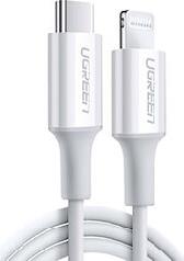 CHARGING CABLE MFI US171 18W PD TYPE-C TO LIGHTNING I6 WHITE 1M 10493 3A UGREEN