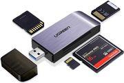 USB 3.0 CARD READER CM180 SD + MICROSD + CF + MS GREY UGREEN