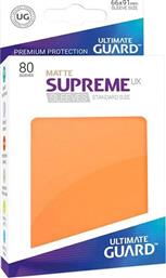 SUPREME UX SLEEVES STANDARD SIZE MATTE ORANGE (80 SLEEVES) ULTIMATE GUARD