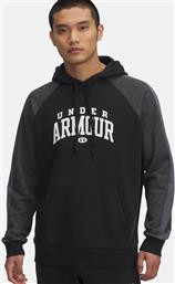 ΑΝΔΡΙΚΗ ΜΠΛΟΥΖΑ ΦΟΥΤΕΡ ΜΕ ΚΟΥΚΟΥΛΑ ''RIVAL FLEECE COLORBLOCK'' - 6003958 ΜΑΥΡΟ UNDER ARMOUR