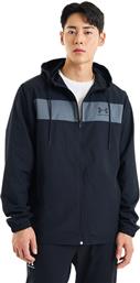 ΑΝΤΙΑΝΕΜΙΚΟ UA SPORTSTYLE WINDBREAKER 1361621 ΜΑΥΡΟ REGULAR FIT UNDER ARMOUR από το MODIVO