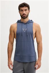 ΜΠΛΟΥΖΑ PROJECT ROCK ΧΡΩΜΑ: ΜΠΛΕ, ΜΕ ΚΟΥΚΟΥΛΑ, 6005048 UNDER ARMOUR