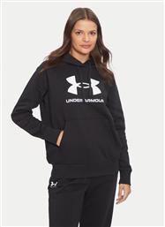 ΜΠΛΟΥΖΑ UA RIVAL FLEECE BIG LOGO 1379501 ΜΑΥΡΟ LOOSE FIT UNDER ARMOUR