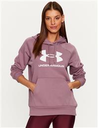 ΜΠΛΟΥΖΑ UA RIVAL FLEECE BIG LOGO HDY 1379501 ΜΩΒ LOOSE FIT UNDER ARMOUR από το MODIVO