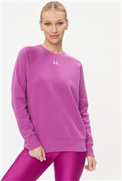 ΜΠΛΟΥΖΑ UA RIVAL FLEECE CREW 1379508 ΛΕΥΚΟ LOOSE FIT UNDER ARMOUR