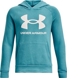 ΜΠΛΟΥΖΑ UA RIVAL FLEECE HOODIE 1357585 ΠΡΑΣΙΝΟ RELAXED FIT UNDER ARMOUR