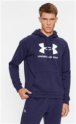 ΜΠΛΟΥΖΑ UA RIVAL FLEECE LOGO HD 1379758 ΣΚΟΥΡΟ ΜΠΛΕ LOOSE FIT UNDER ARMOUR