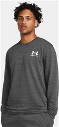 ΜΠΛΟΥΖΑ UA RIVAL TERRY 1370404 ΓΚΡΙ RELAXED FIT UNDER ARMOUR