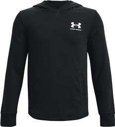 ΜΠΛΟΥΖΑ UA RIVAL TERRY HOODIE 1377251 ΜΑΥΡΟ RELAXED FIT UNDER ARMOUR