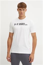 ΜΠΛΟΥΖΑΚΙ SLICED WORDMARK ΧΡΩΜΑ: ΑΣΠΡΟ, 1386807 UNDER ARMOUR