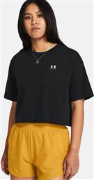 ΓΥΝΑΙΚΕΙΟ T-SHIRT CROPPED ΜΕ LOGO PRINT BOXY FIT - 1386845 ΜΑΥΡΟ UNDER ARMOUR