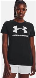 ΓΥΝΑΙΚΕΙΟ T-SHIRT ''RIVAL LOGO'' - 1356305 ΑΣΠΡΟΜΑΥΡΟ UNDER ARMOUR