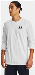 LONGSLEEVE UA SPORTSTYLE LEFT CHEST LS 1329585-100 ΛΕΥΚΟ LOOSE FIT UNDER ARMOUR