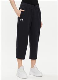 ΠΑΝΤΕΛΟΝΙ ΦΟΡΜΑΣ UA RIVAL TERRY CROP WIDE LEG 1382737-001 ΜΑΥΡΟ LOOSE FIT UNDER ARMOUR