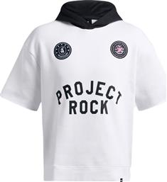 PROJECT ROCK ICON FLC SS HDY BOH 1386886-100 ΛΕΥΚΟ UNDER ARMOUR