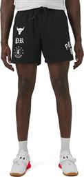 PROJECT ROCK TERRY FLC SHORT BOH 1386881-001 ΜΑΥΡΟ UNDER ARMOUR από το ZAKCRET SPORTS