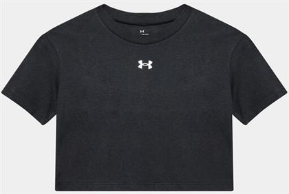 T-SHIRT UA CROP SPORTSTYLE LOGO SS 1380878 ΜΑΥΡΟ LOOSE FIT UNDER ARMOUR