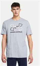 T-SHIRT UA GL FOUNDATION UPDATE SS 1382915-011 ΓΚΡΙ LOOSE FIT UNDER ARMOUR
