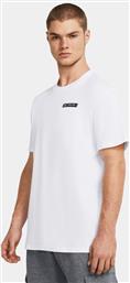 T-SHIRT UA HW ARMOUR LABEL SS 1382831-100 ΛΕΥΚΟ LOOSE FIT UNDER ARMOUR