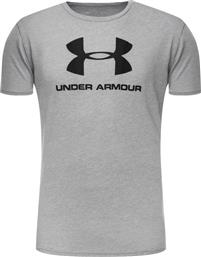 T-SHIRT UA SPORTSTYLE LOGO 1329590 ΓΚΡΙ REGULAR FIT UNDER ARMOUR