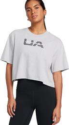 W BOXY CROP BRANDED SS 1386846-012 ΓΚΡΙ UNDER ARMOUR από το ZAKCRET SPORTS