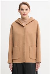 ΠΑΛΤΟ ΜΕ ΠΡΟΣΘΗΚΗ ΜΑΛΛΙΟΥ ΧΡΩΜΑ: ΚΑΦΕ, 28F7DN08M BENETTON