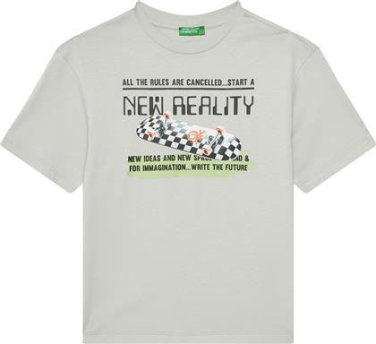 T-SHIRT 35RYC10NC ΓΚΡΙ REGULAR FIT BENETTON