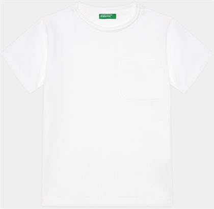 T-SHIRT 3D56C10HX ΛΕΥΚΟ REGULAR FIT BENETTON