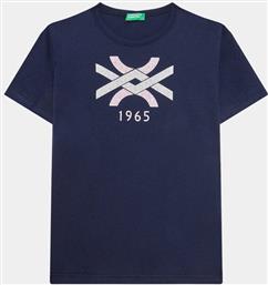 T-SHIRT 3I1XC10D1 ΣΚΟΥΡΟ ΜΠΛΕ REGULAR FIT BENETTON