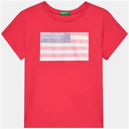 T-SHIRT 3I1XC10H8 ΡΟΖ REGULAR FIT BENETTON