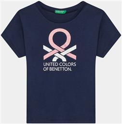 T-SHIRT 3I1XC10H8 ΣΚΟΥΡΟ ΜΠΛΕ REGULAR FIT BENETTON