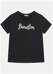 T-SHIRT 3I1XC10JQ ΜΑΥΡΟ REGULAR FIT BENETTON