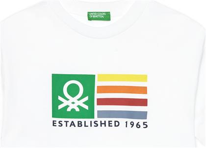 T-SHIRT 3I1XC10N3 ΛΕΥΚΟ REGULAR FIT BENETTON