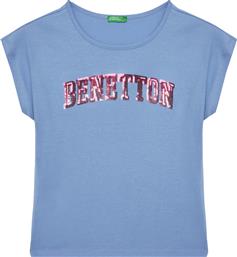 T-SHIRT 3I1XC10P1 ΜΠΛΕ REGULAR FIT BENETTON