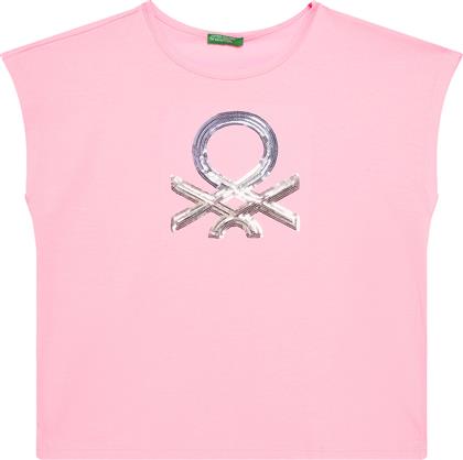 T-SHIRT 3I1XC10P1 ΡΟΖ REGULAR FIT BENETTON