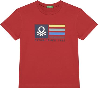 T-SHIRT 3I1XC10Q4 ΚΟΚΚΙΝΟ REGULAR FIT BENETTON