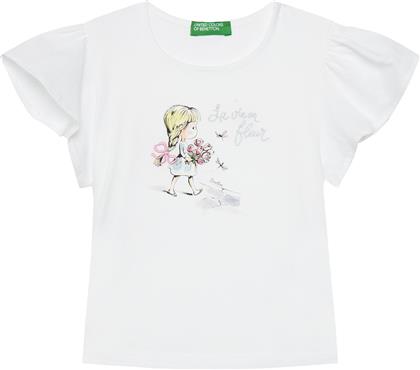 T-SHIRT 3I1XG10IU ΛΕΥΚΟ REGULAR FIT BENETTON