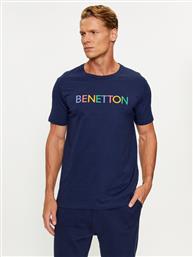 T-SHIRT 3I1XU100A ΣΚΟΥΡΟ ΜΠΛΕ REGULAR FIT BENETTON