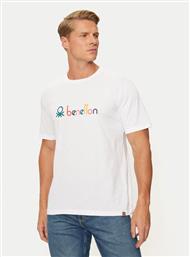 T-SHIRT 3I1XU109Q ΛΕΥΚΟ RELAXED FIT BENETTON από το MODIVO