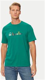 T-SHIRT 3I1XU109Q ΠΡΑΣΙΝΟ RELAXED FIT BENETTON από το MODIVO