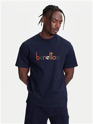 T-SHIRT 3MI6U109O ΣΚΟΥΡΟ ΜΠΛΕ OVERSIZE BENETTON