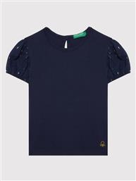 T-SHIRT 3P4ZG100Z ΣΚΟΥΡΟ ΜΠΛΕ REGULAR FIT BENETTON