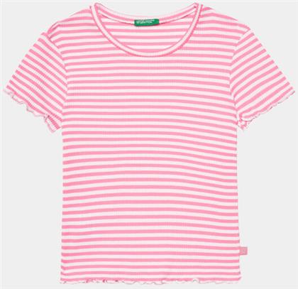 T-SHIRT 3W5BC10H7 ΡΟΖ REGULAR FIT BENETTON