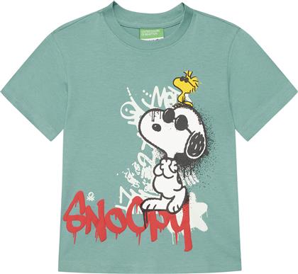 T-SHIRT 3X1SG10JW ΠΡΑΣΙΝΟ REGULAR FIT BENETTON
